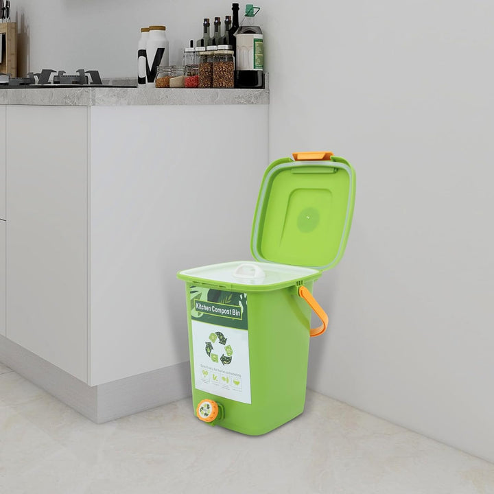 Biomülleimer Küche 10 Liter, Komposteimer mit Deckel, Bio Mülleimer für Gemüsereste, Obstschalen, Sp