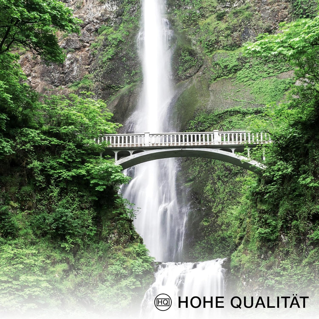 Novart Bilder Set - AUFHÄNGFERTIG - KEIN EXTRA RAHMEN BENÖTIGT - Grüne Blätter Wasserfall Modern Pfl