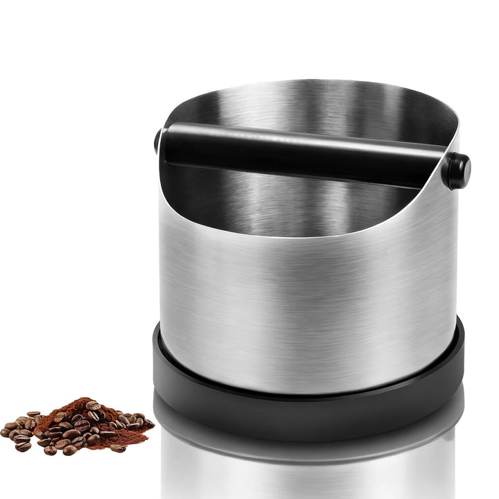Abklopfbehälter für Siebträger: 700 ml Edelstahl Knock Box Espresso - Kaffee Abschlagbehälter & Sieb