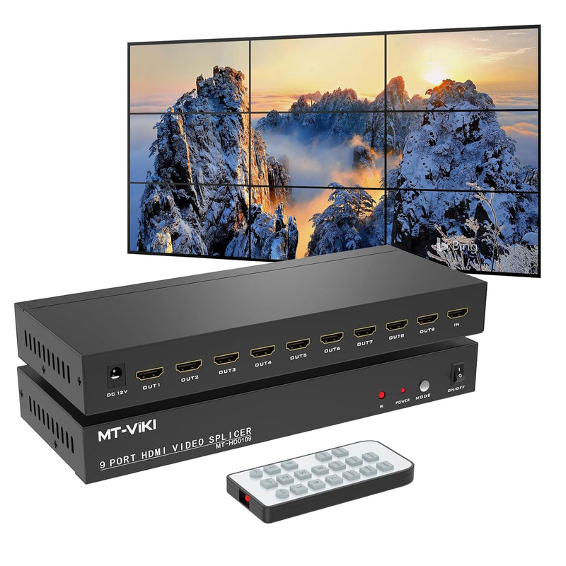 MT-VIKI 3x3 HDMI Videowand Controller 1 in 9 Out Bildschirmspleissung 9 Port Video Wall Prozessor un