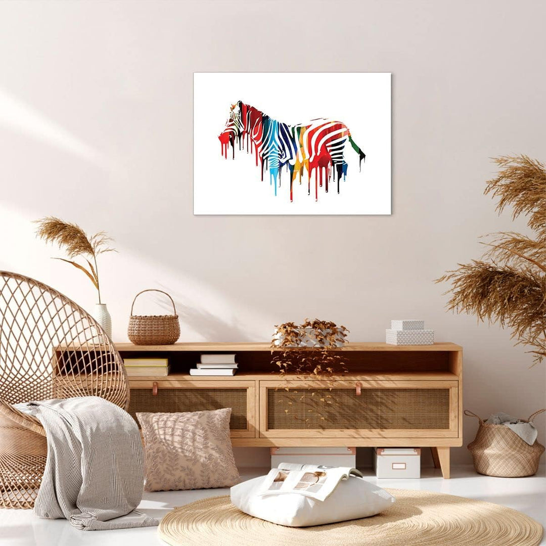 Bilder auf Leinwand Zebra Detail digital wild Leinwandbild 70x50cm Wandbilder Dekoration Wohnzimmer