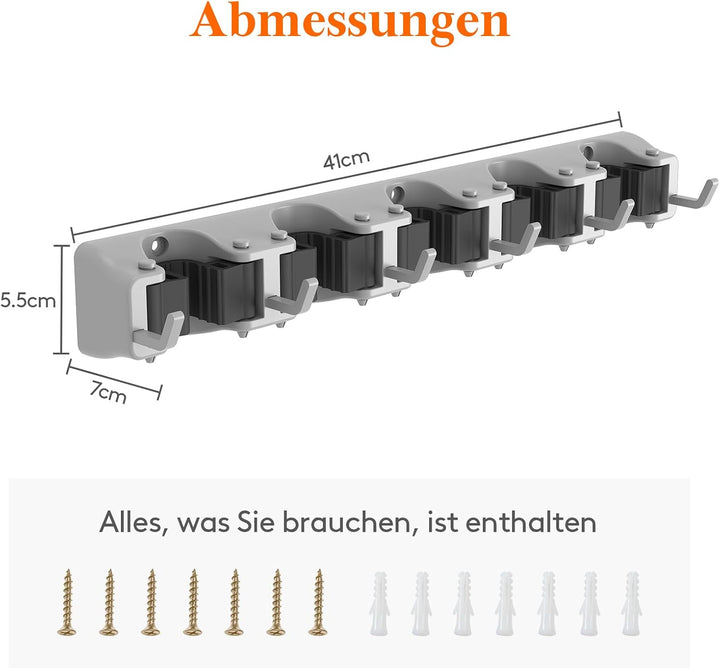 Lifewit Besenhalterung, Anti-Rutsch-Besenaufhänger für die Küche, strapazierfähiger Organizer für Re