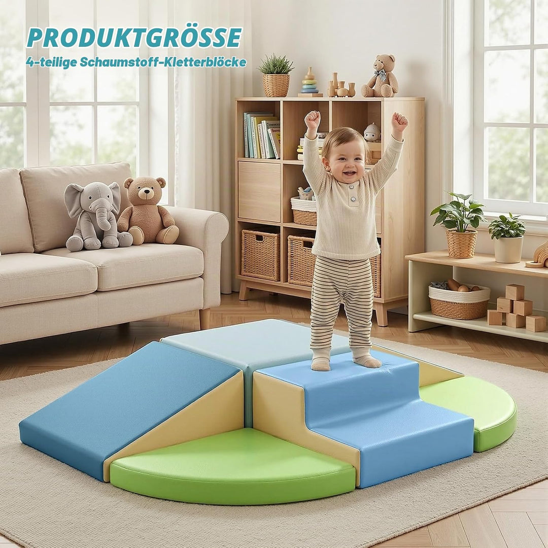Schaumstoff Bausteine Kinder Klettern Indoor - 6 PCS Softbausteine Riesenbausteine für Baby Motorik