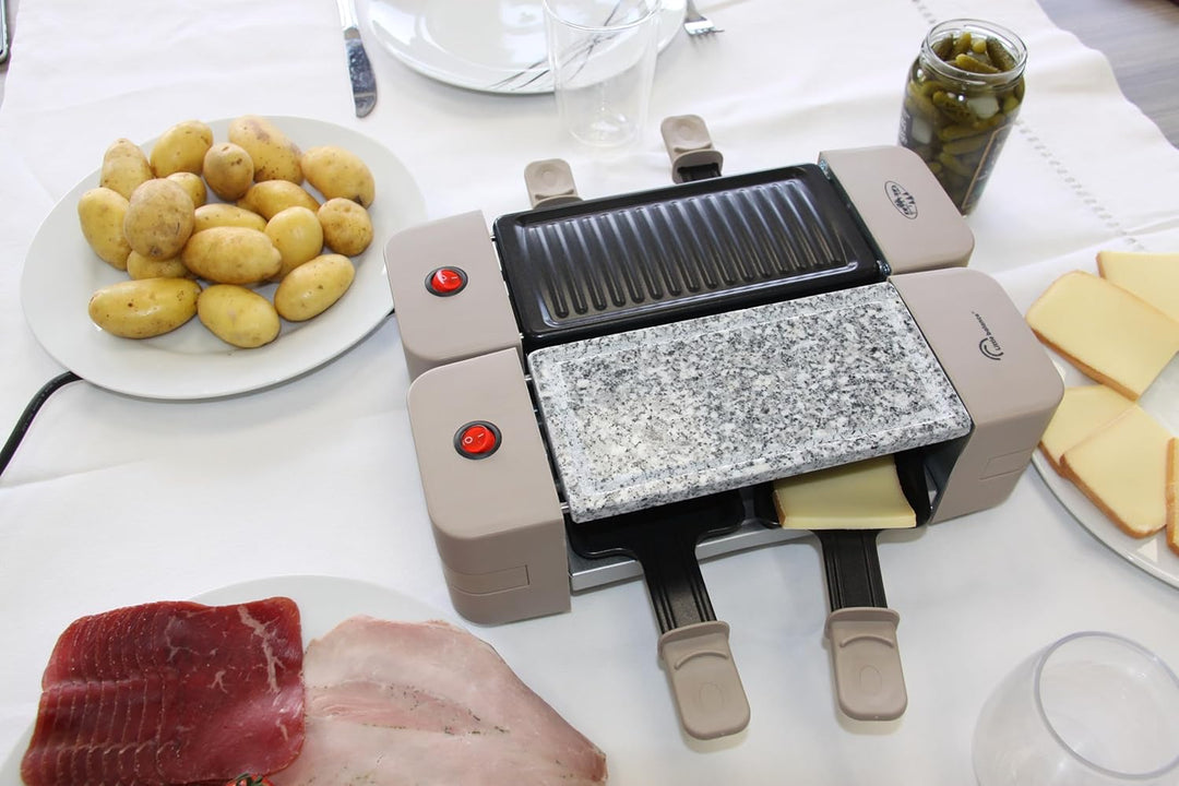 LITTLE BALANCE 8691 Wing & Cheese Meuuuh...!, Raclette für Backstein, anpassbar, 360 ° drehbar, 4 Pe