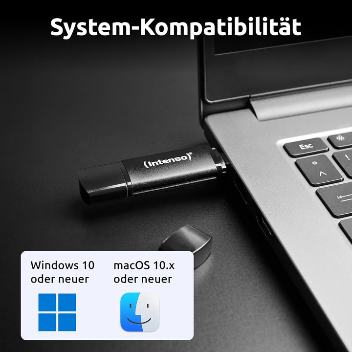 Intenso Flex Line USB-Stick, 128 GB - Dual USB-Stick 3.2 Gen 1x1 mit USB-C & USB-A für OTG-fähige Sm