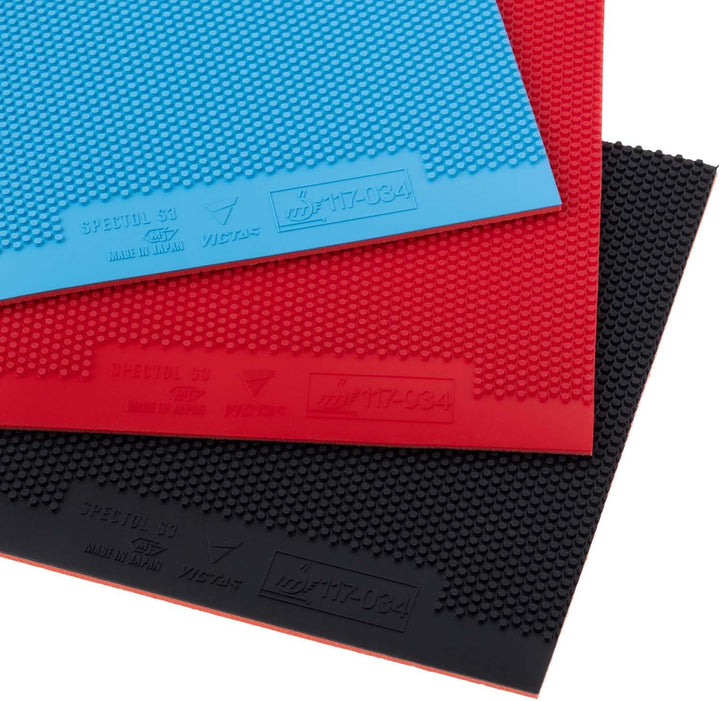 VICTAS 210030 Tischtennis Rubber Spectrum S3 SPECTOL Speed Tension Table Soft, Rot/Schwarz 2,0 mm ro