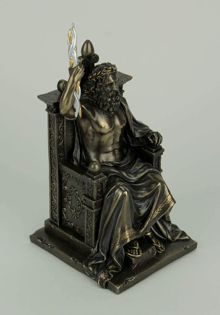 Veronese Design Olympia-Statue Zeus hält Thunderbolt auf Thron griechischer römischer Gott antikes B