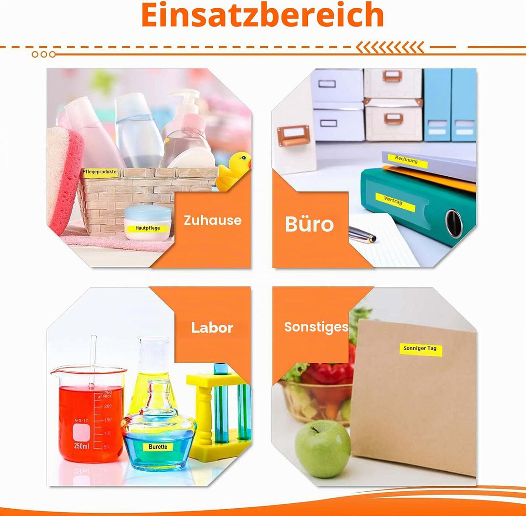 3x Labelwell 24mm kompatibel Schriftband Ersatz für TZ TZe-S651 TZeS651 Schwarz auf Gelb Extra-Stark