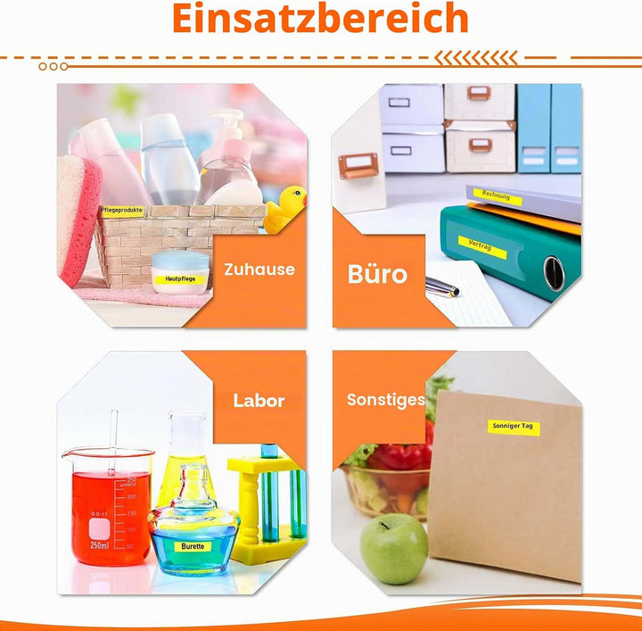 3x Labelwell 24mm kompatibel Schriftband Ersatz für TZ TZe-S651 TZeS651 Schwarz auf Gelb Extra-Stark