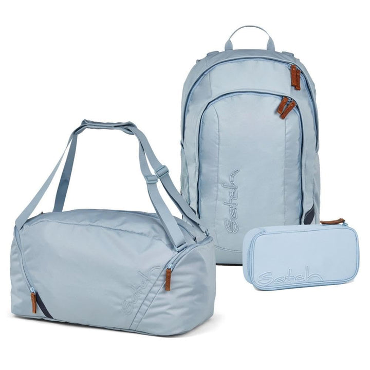 Satch Air Schulrucksack Set 3tlg. inkl. Schlamperbox und Sporttasche Nordic Ice Blue, Nordic Ice Blu