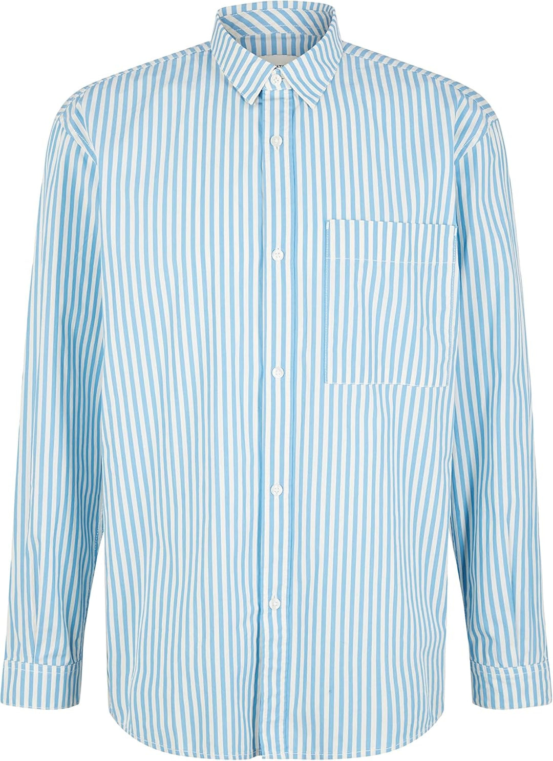 TOM TAILOR Denim Herren Relaxed Fit Hemd mit Streifen S 31564 - Sky Blue Off White Stripe, S 31564 -
