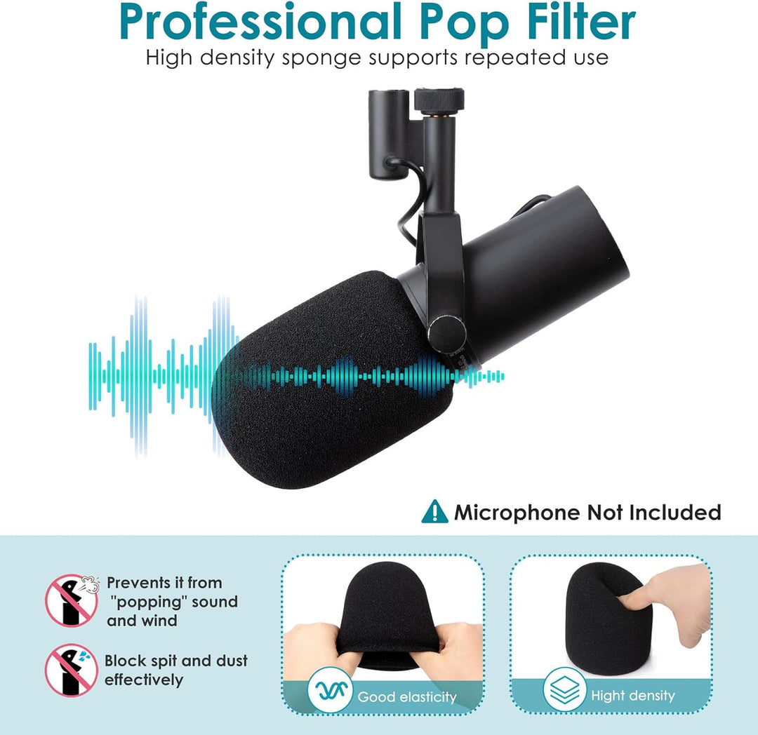 SM7B Mikrofon Arm mit Popschutz - Microphone Schwenkarmständer kompatibel mit Shure SM7B XLR-Studiom