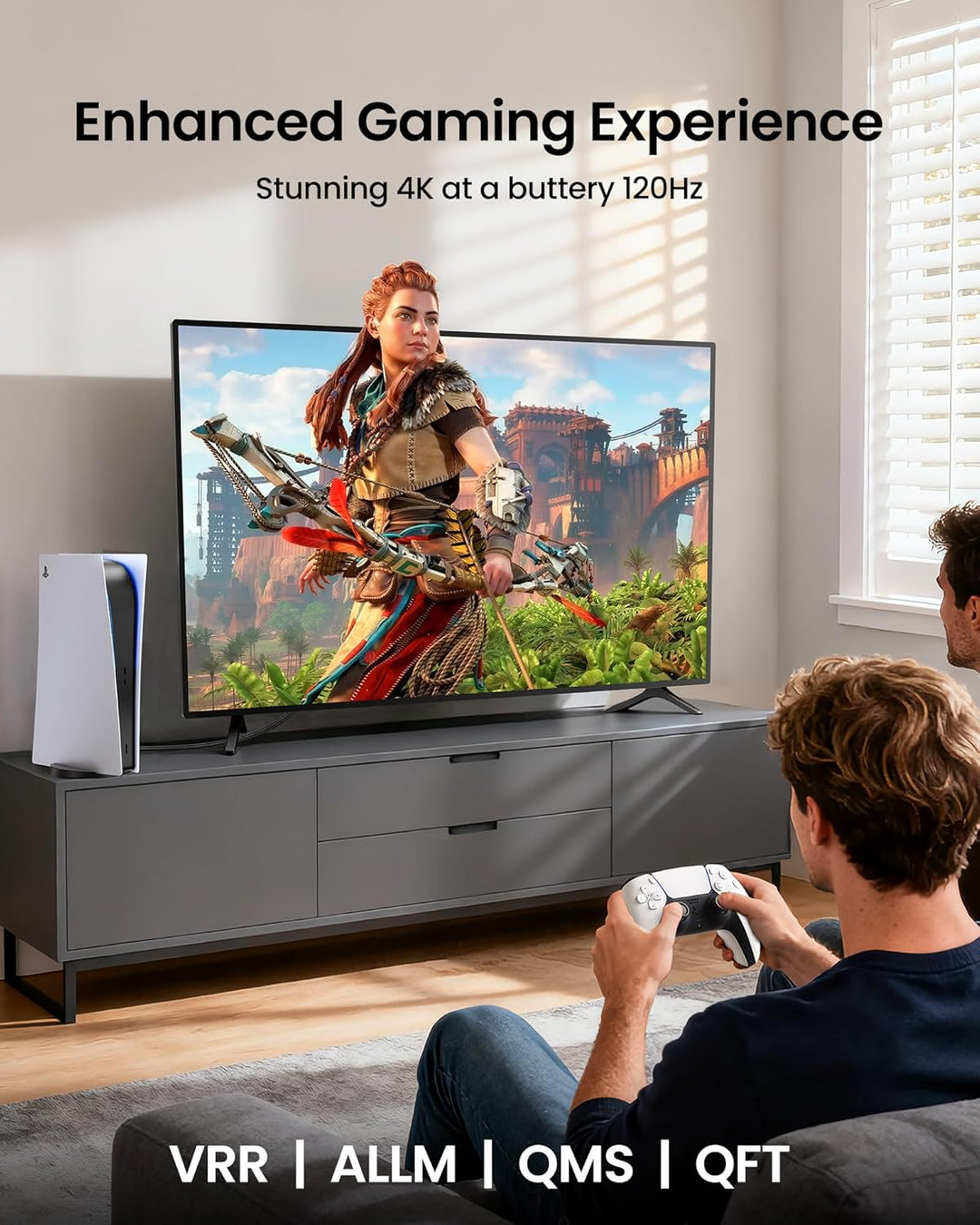 Silkland 8K HDMI 2.1 Kabel 5m, Zertifiziertes HDMI®Kabel eARC für Soundbar 48Gbps, PS5 HDMI Kabel 4K