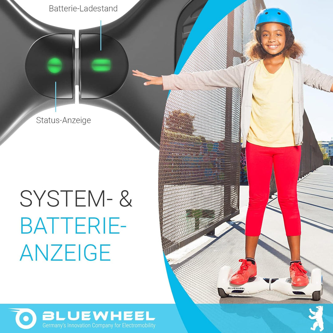 Bluewheel 6,5" Premium Hoverboard HX310s – Elektroboard mit LED, Bluetooth Lautsprecher, starker Dua