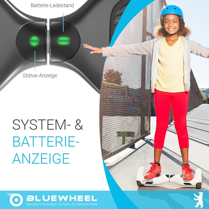 Bluewheel 6,5" Premium Hoverboard HX310s – Elektroboard mit LED, Bluetooth Lautsprecher, starker Dua
