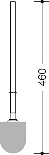 HEWI WC-Bürste 477 (Farbe Tiefschwarz, Toilettenbürste ohne Behälter, Bürstengriff Länge 460 mm, Bür