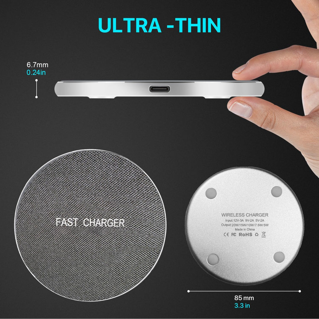 Wireless Charger 20W Max Schnelles Kabellosen Ladepad Induktions Ladegerät Kompatibel mit Samsung Ga