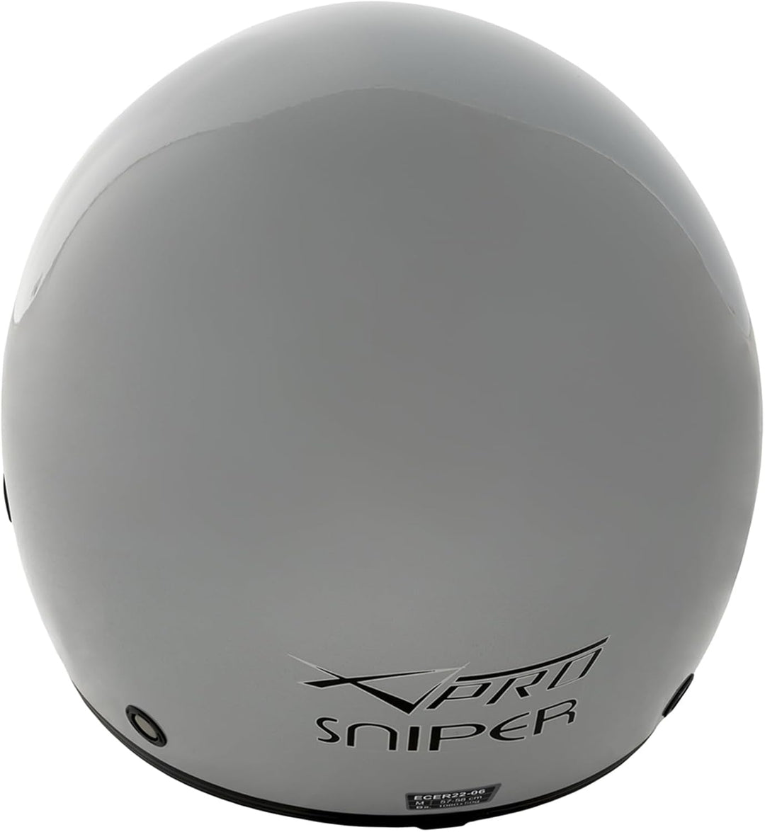 Motorradhelm Motorrad Roller Jet Helm Innensonnenblende Viser SonicMoto 59 cm (XL) Silber, 59 cm (XL