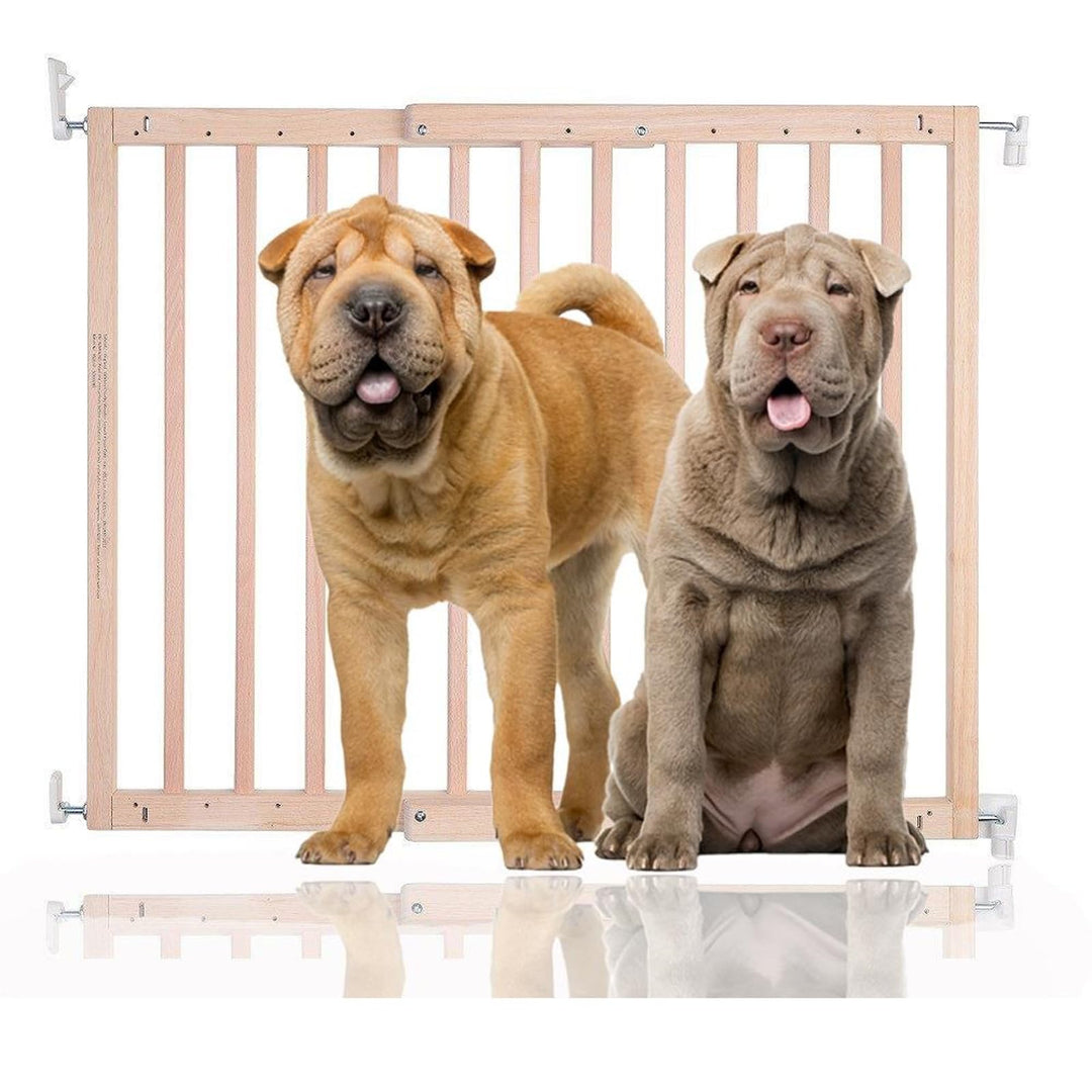 Bettacare Robustes Holz Schraubgitter für Hunde, Weiss, 63,5 cm - 105,5 cm, Holz-Hundegitter, Schrau