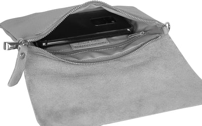 AmbraModa GLX11 - Damen Umhängetasche, Clutch, Handytasche aus echtem Leder mit abnehmbarem und vers