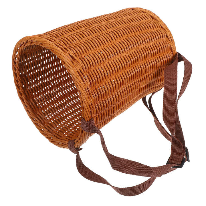 VICASKY Handgefertigter Outdoor Rucksack aus Pp mit Schultergurt Praktischer Geflochtener Picknickko