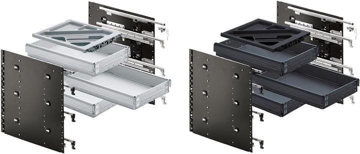 HETTICH 9078571 Systema Top 2000 Schnellmontage-Set SIL System mit Vollauszug für Schreibtisch-Rollc