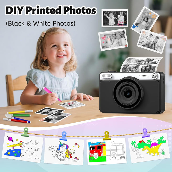 Sofortbildkamera Kinder, 2.4 Zoll Bildschirm Kinderkamera Sofortbildkamera mit 32GB Speicherkarte &