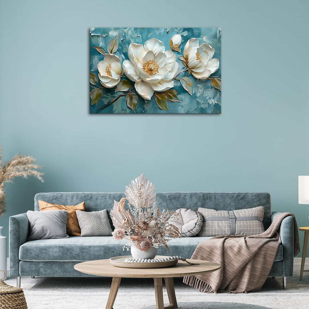 Gross Leinwandbilder Bilder Mit Rahmen, Weiss Pfingstrose Blumen bild auf leinwand Wandkunst Vintage
