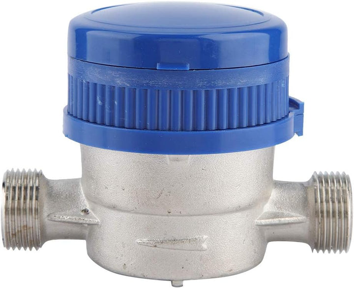 Wasserzähler 1/2 Zoll, Kaltwasserzähler mit 2 Aussengewinden, Aufputzmontage, mit Zeiger und Digital