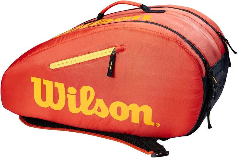 Wilson Padel-Tasche für Kinder und Jugendliche, Für bis zu 4 Schläger Orange / Yellow, Orange / Yell