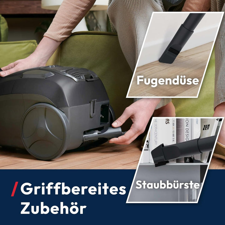 Hoover HE1 kompakter, leistungsstarker Bodenstaubsauger für Hartböden & Teppiche, EPA-Staubfilter, 2