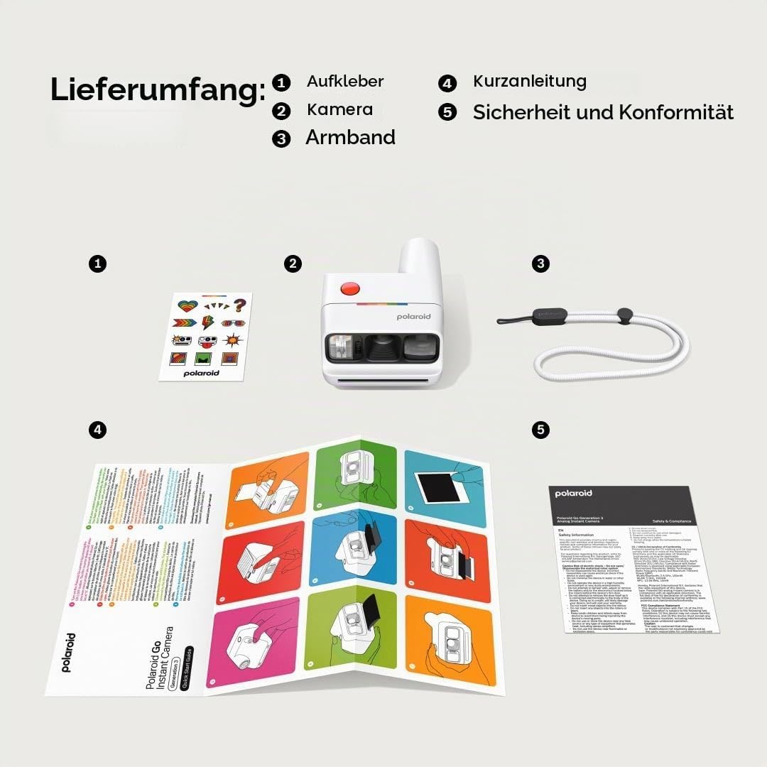 Polaroid Go Generation 3 – Mini Instant Film Kamera – weiss (9191) – nur kompatibel mit Go Film, Wei