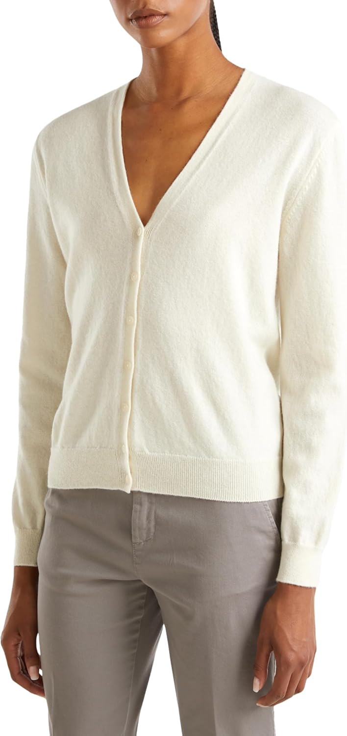 United Colors of Benetton Damen Cardigan M/L 1002d6879 Strickjacke M Weiss, M Weiss