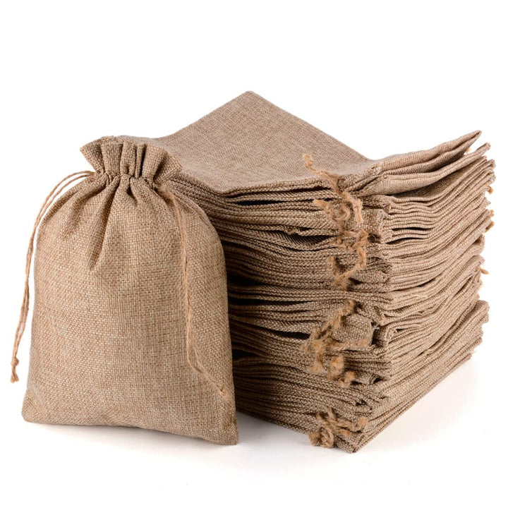 CLTPY 30 Stück Jutesäckchen 15x20 cm mit Kordelzug, Geschenktüten Baumwollsäckchen Stoffsäckchen für