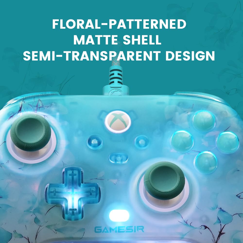 GameSir T7 Pro Floral – kabelgebundener Controller für Xbox Series X|S, Xbox One, Windows 10/11, Hal
