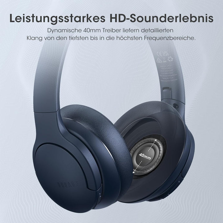 DOQAUS Kopfhörer Kabellos Bluetooth [Bis zu 90 Std] Bluetooth Kopfhörer Over-Ear mit 3 EQ-Modi, HiFi