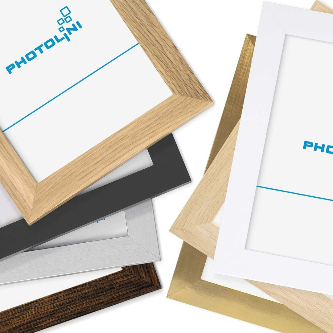 PHOTOLINI 10er Bilderrahmen-Set 15x20 cm Basic Collection Modern Silber aus MDF inklusive Zubehör/Bi