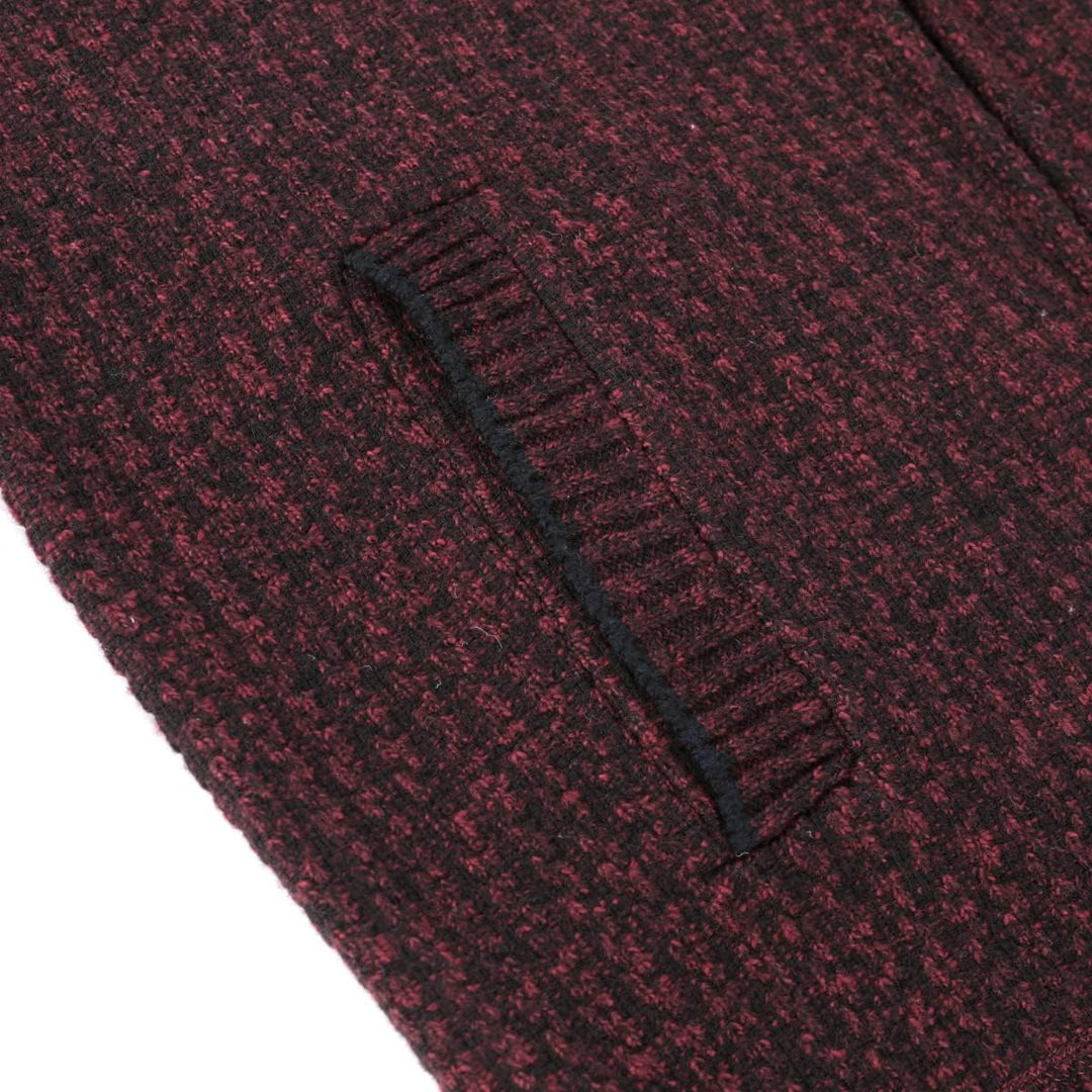 YOUTHUP Herren Strickjacke mit Stehkragen Fleecejacke Warm Übergangsjacke Reissverschluss Pullover M