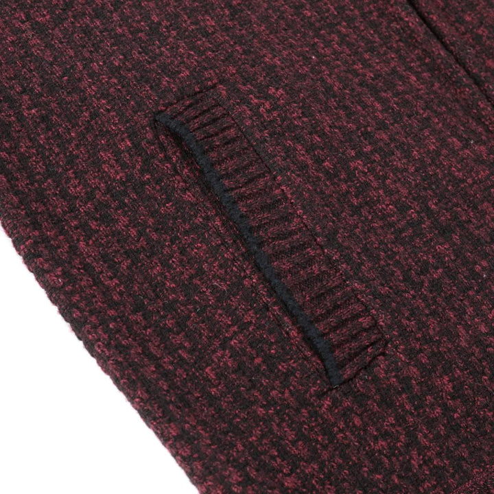 YOUTHUP Herren Strickjacke mit Stehkragen Fleecejacke Warm Übergangsjacke Reissverschluss Pullover M