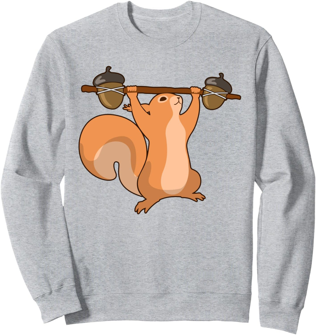 Lustiges Eichhörnchen-Gewichtheben – Workout Fitness Sweatshirt