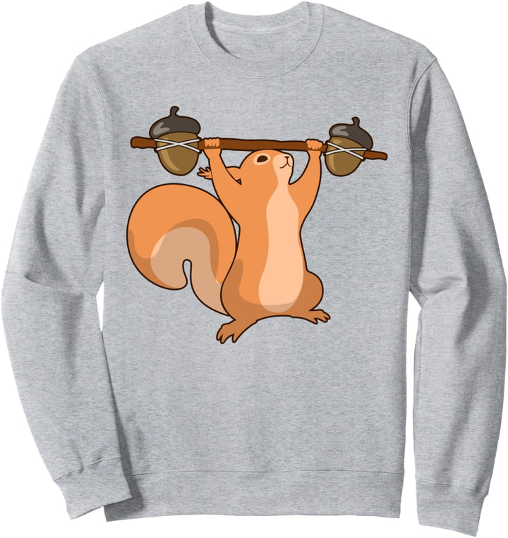 Lustiges Eichhörnchen-Gewichtheben – Workout Fitness Sweatshirt
