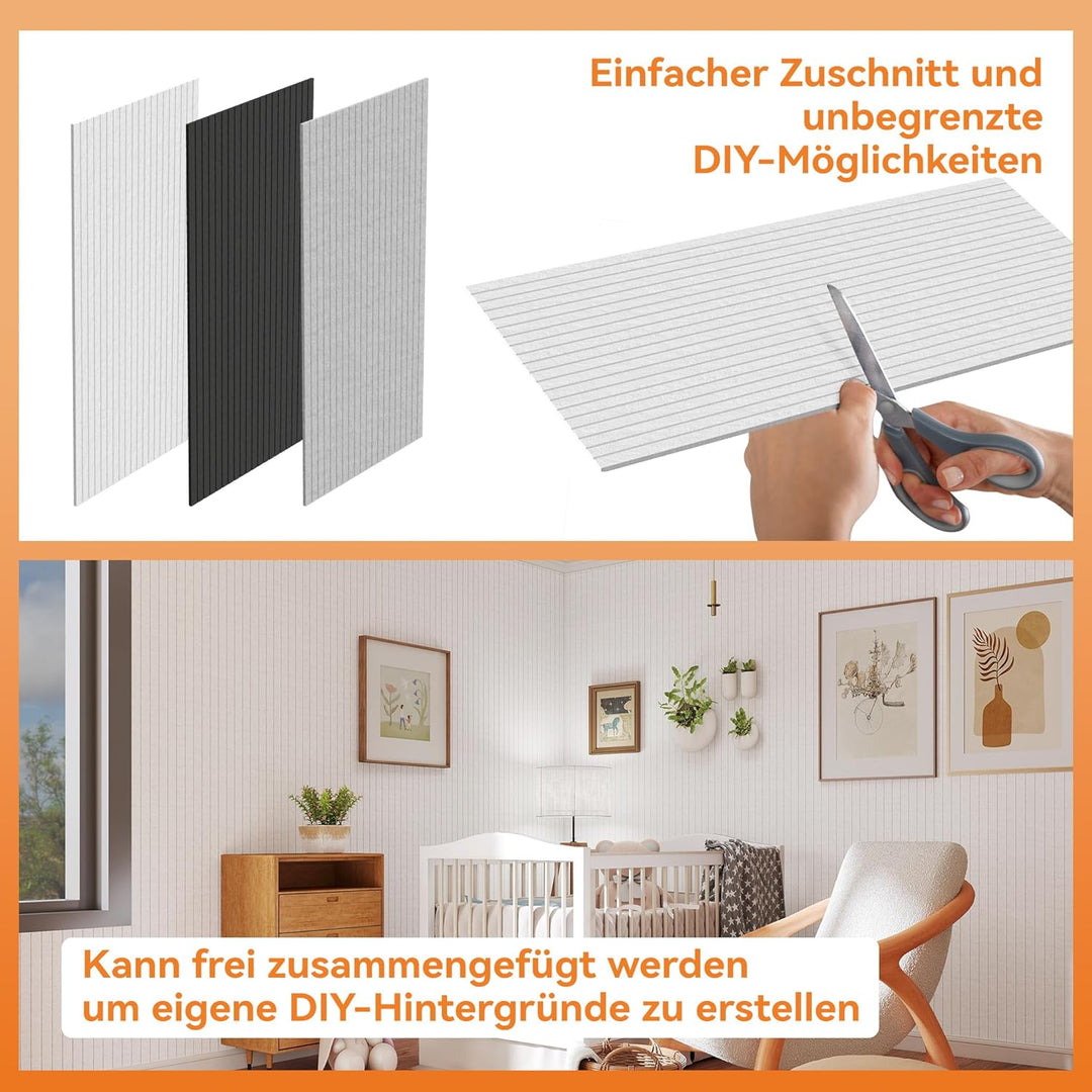 LZQ Akustikpaneel Akustikplatten Selbstklebend 120x60cm Wandpaneel Schalldämmung Akustik Wandverklei