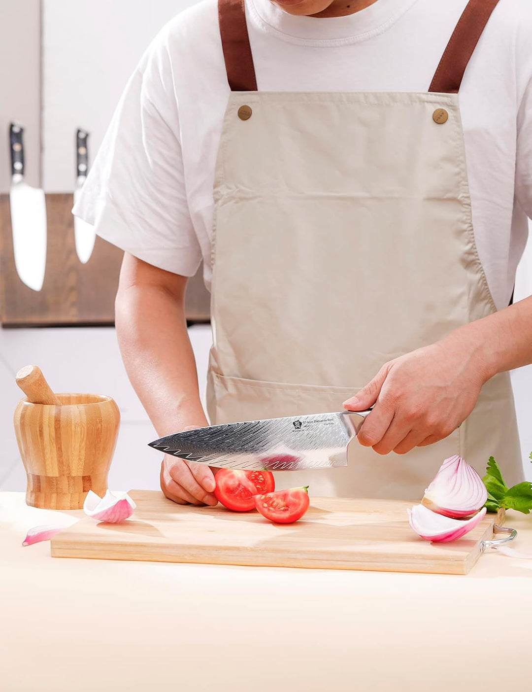 WILDMOK Kochmesser 8 Zoll Super Steel 67 Layer Damaskus Razor Sharp Gyuto Küchenmesser Schwarzer Har