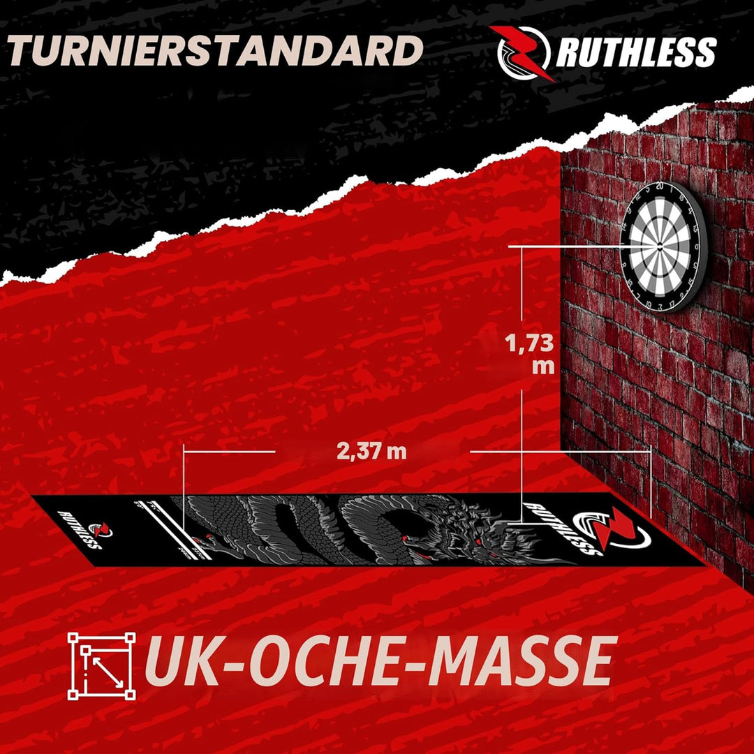 RUTHLESS Dartmatte | strapazierfähige, rutschfeste und langlebige Teppich-Dartmatte für den Boden, s
