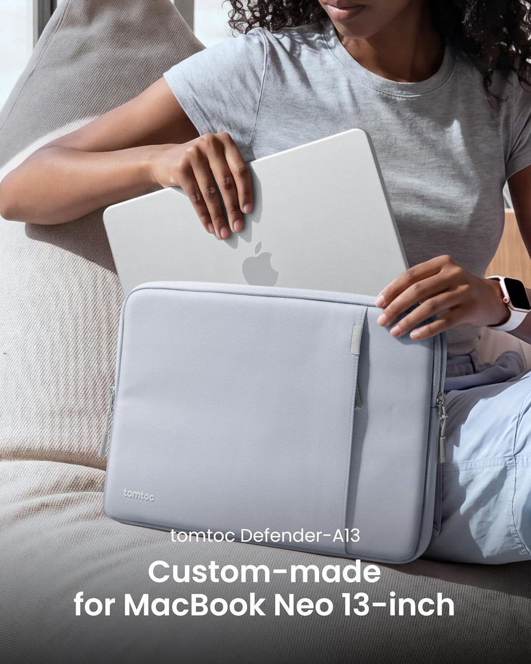 tomtoc 360° Tasche Hülle Entwickelt für 13 Zoll MacBook Neo A3404 (2026) mit A18 Pro Chip, Wasserabw