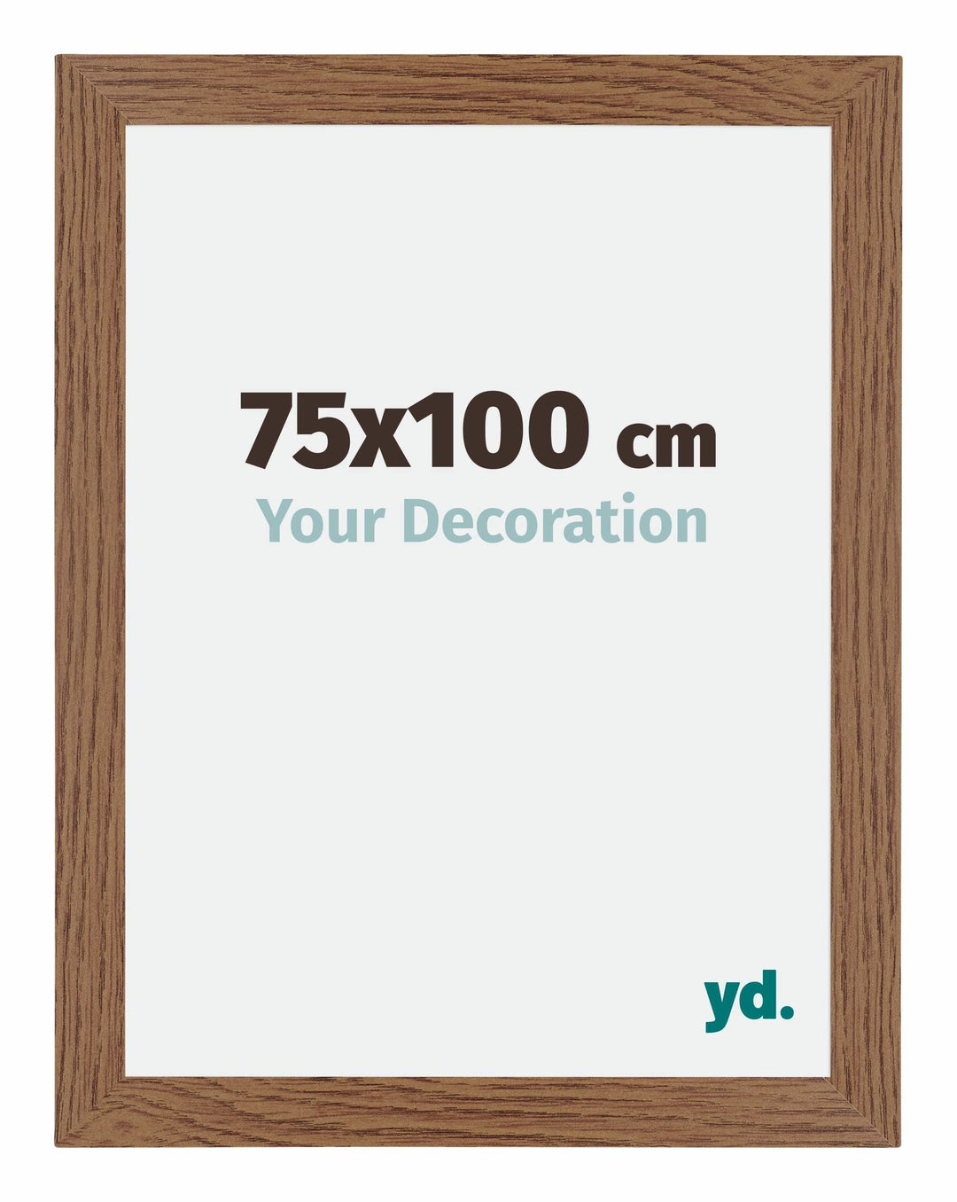 yd. Your Decoration - Bilderrahmen 75x100 cm - Eiche Rustikal - Billderrahmen aus MDF mit Acrylglas