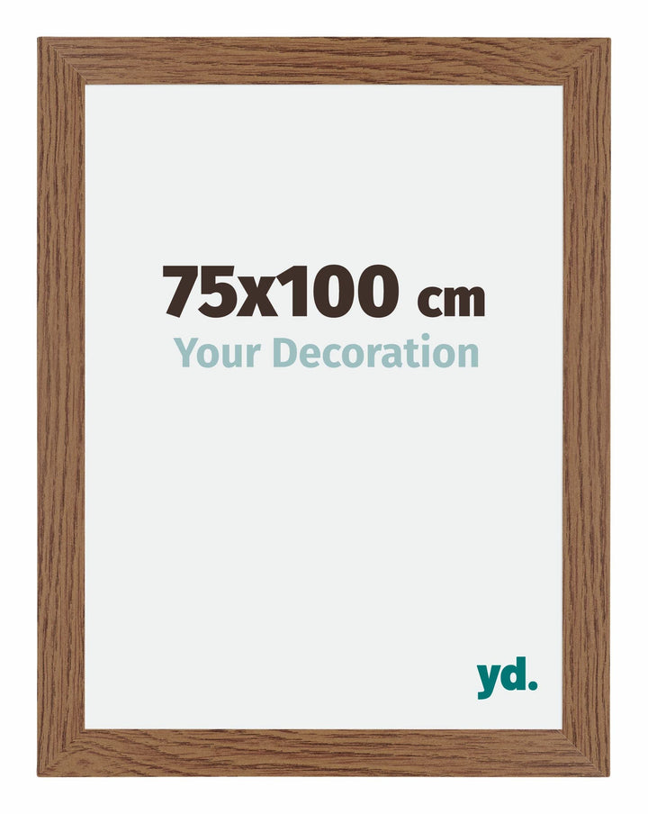yd. Your Decoration - Bilderrahmen 75x100 cm - Eiche Rustikal - Billderrahmen aus MDF mit Acrylglas