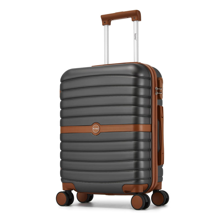 KONO Handgepäck Koffer 55x40x20 cm, Hartschalenkoffer aus ABS+PC, Leichter Reisekoffer mit 4 Rollen,