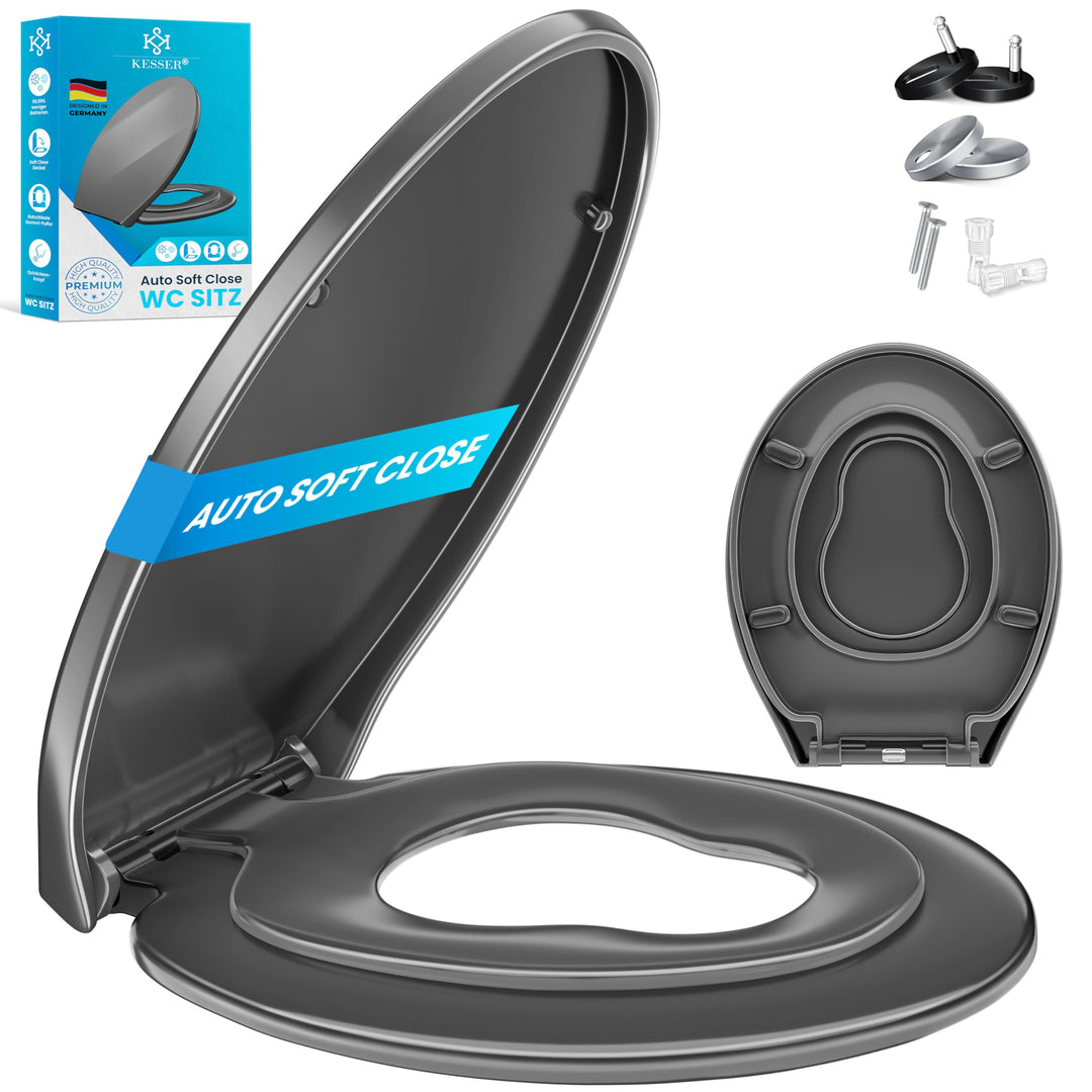 KESSER® WC Sitz mit Absenkautomatik Toilettendeckel Quick-Release-Funktion und Softclose - einfache