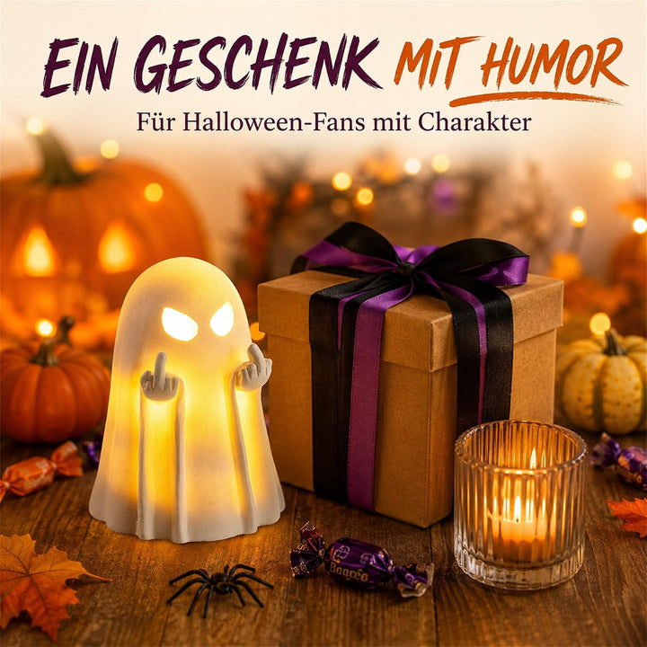 Halloween Deko Geisterlampe,Mittelfinger Geisterfigur,3D Niedliche Geister Geist Witzig-gross, Geist